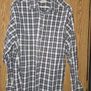 Merona Blue and White Plaid Men's Shirt